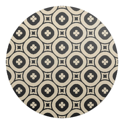 Podkładka pod krzesło obrotowe okrągła Geometryczny wzór retro