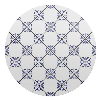 Mata pod fotel biurowy okrągła Geometryczny wzór kratki