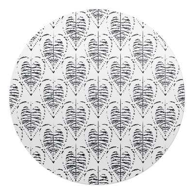 Mata na podłogę pod krzesło okrągła Liście symetria retro