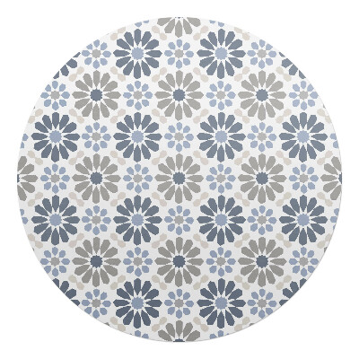 Podkładka pod krzesło obrotowe okrągła Kwiatowy wzór retro