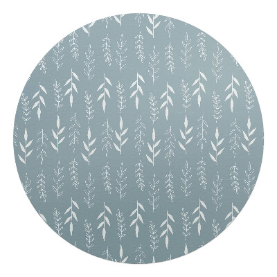 Mata pod fotel biurowy okrągła Roślinny wzór liści