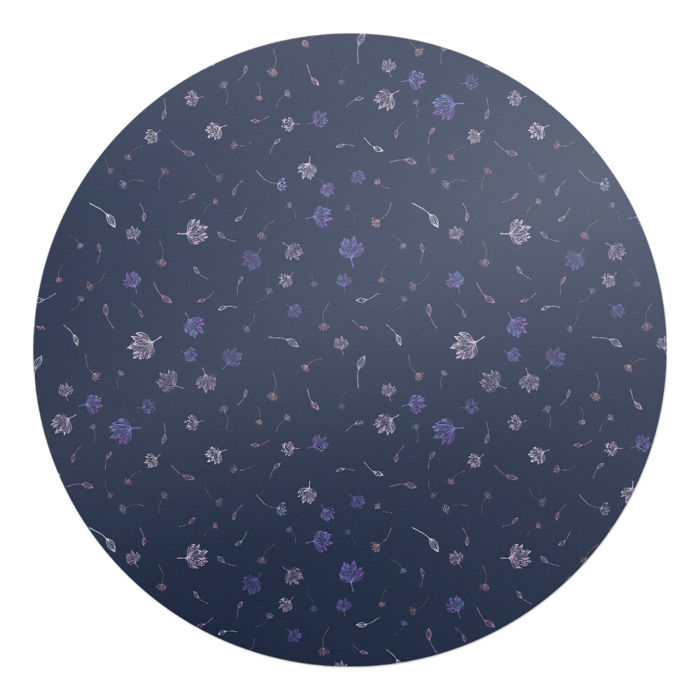 Podkładka pod krzesło obrotowe okrągła Kwiatowy wzór nocny