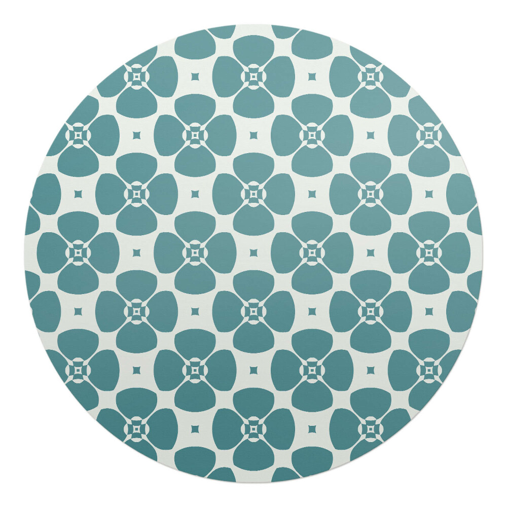 Podkładka pod krzesło okrągła Kwiatowy wzór retro