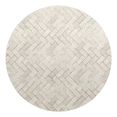 Mata na podłogę pod krzesło okrągła Jodełkowy wzór płytek