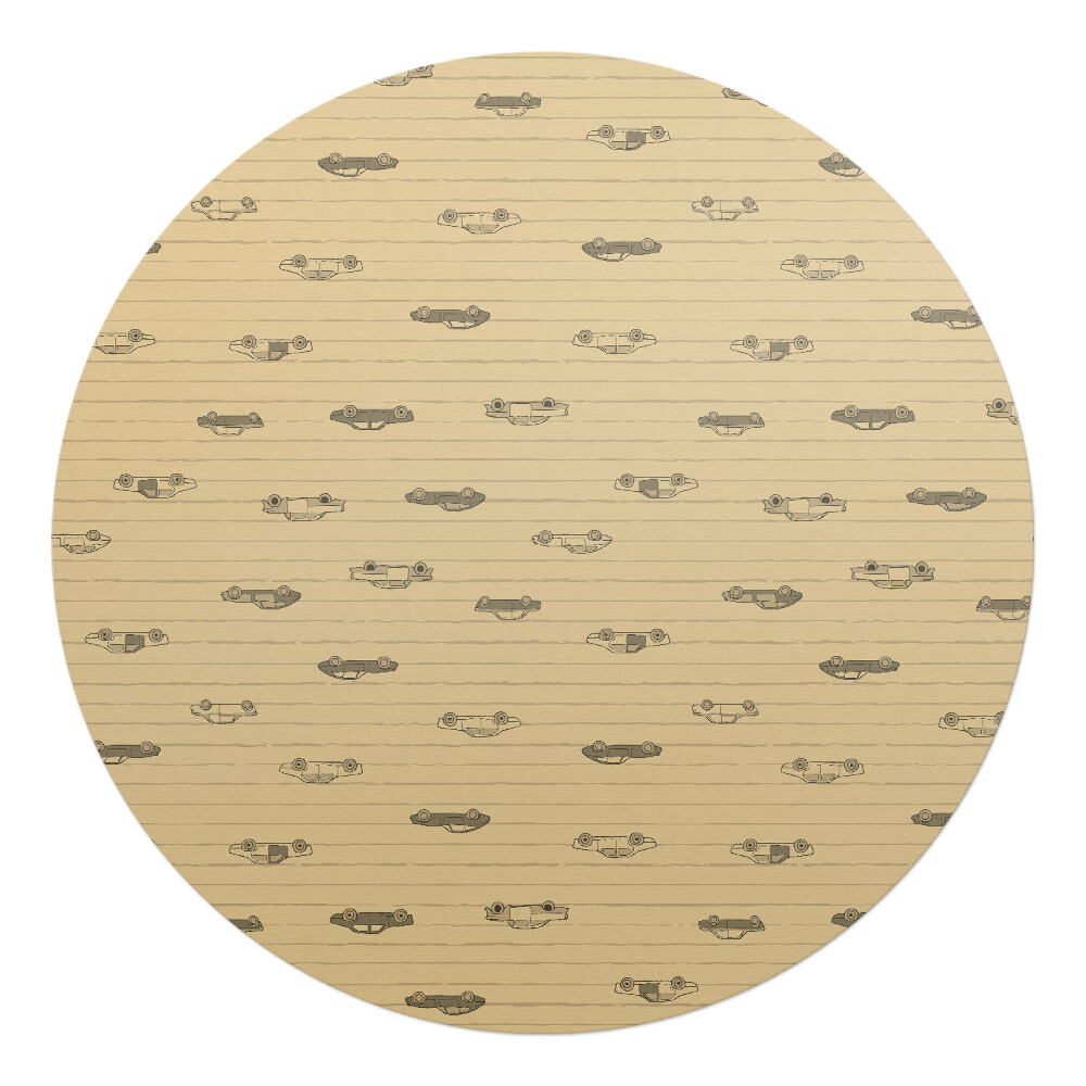 Podkładka pod krzesło obrotowe okrągła Samoloty retro wzór