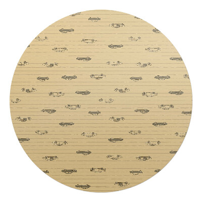 Podkładka pod krzesło obrotowe okrągła Samoloty retro wzór