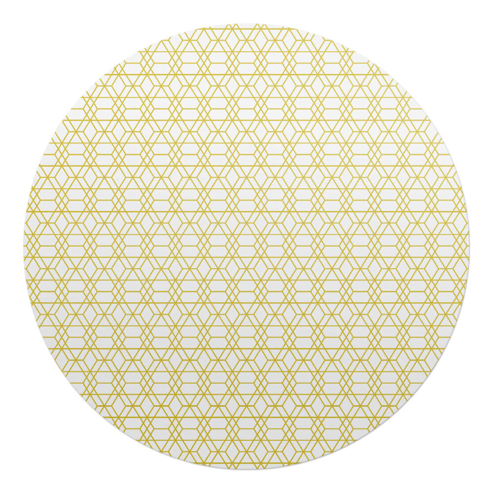 Podkładka pod krzesło obrotowe okrągła Geometryczny wzór kratki