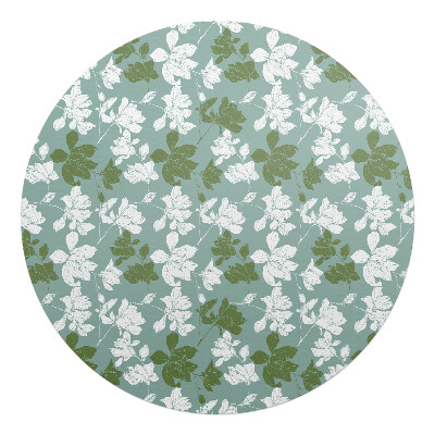 Podkładka pod krzesło obrotowe okrągła Kwiatowy wzór liściasty