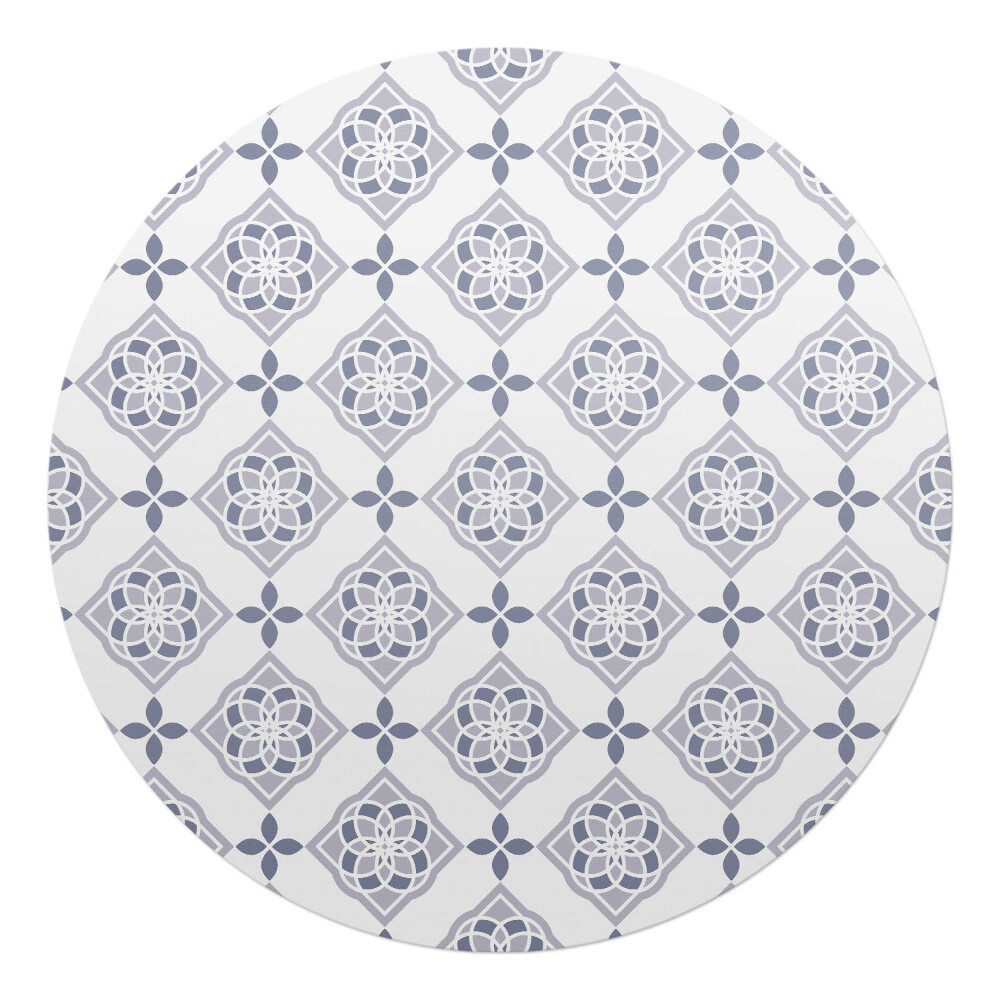 Mata pod fotel biurowy okrągła Geometryczny kwiat