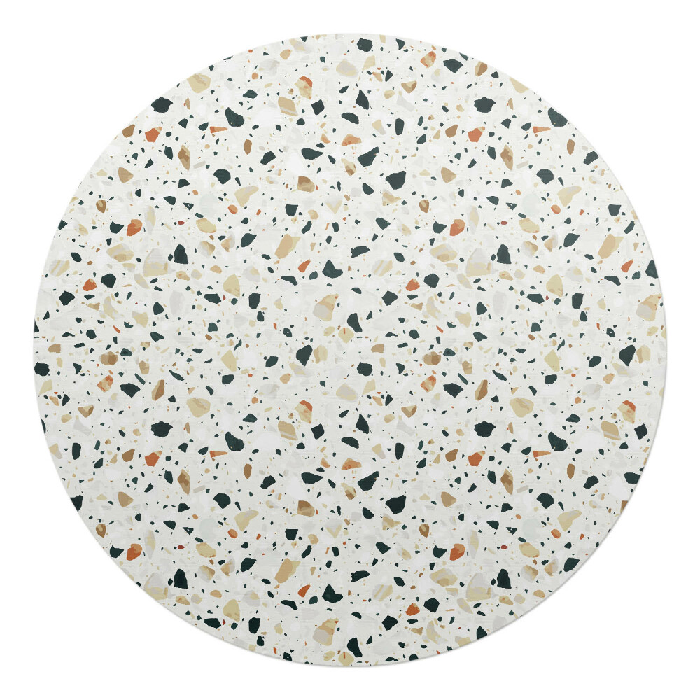 Podkładka pod krzesło obrotowe okrągła Terrazzo wzór klasyczny