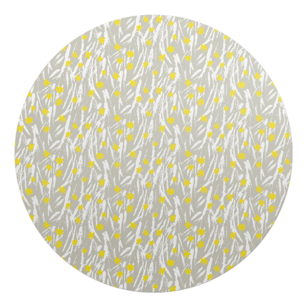 Mata na podłogę pod krzesło okrągła Kwiatowy wzór gałązek