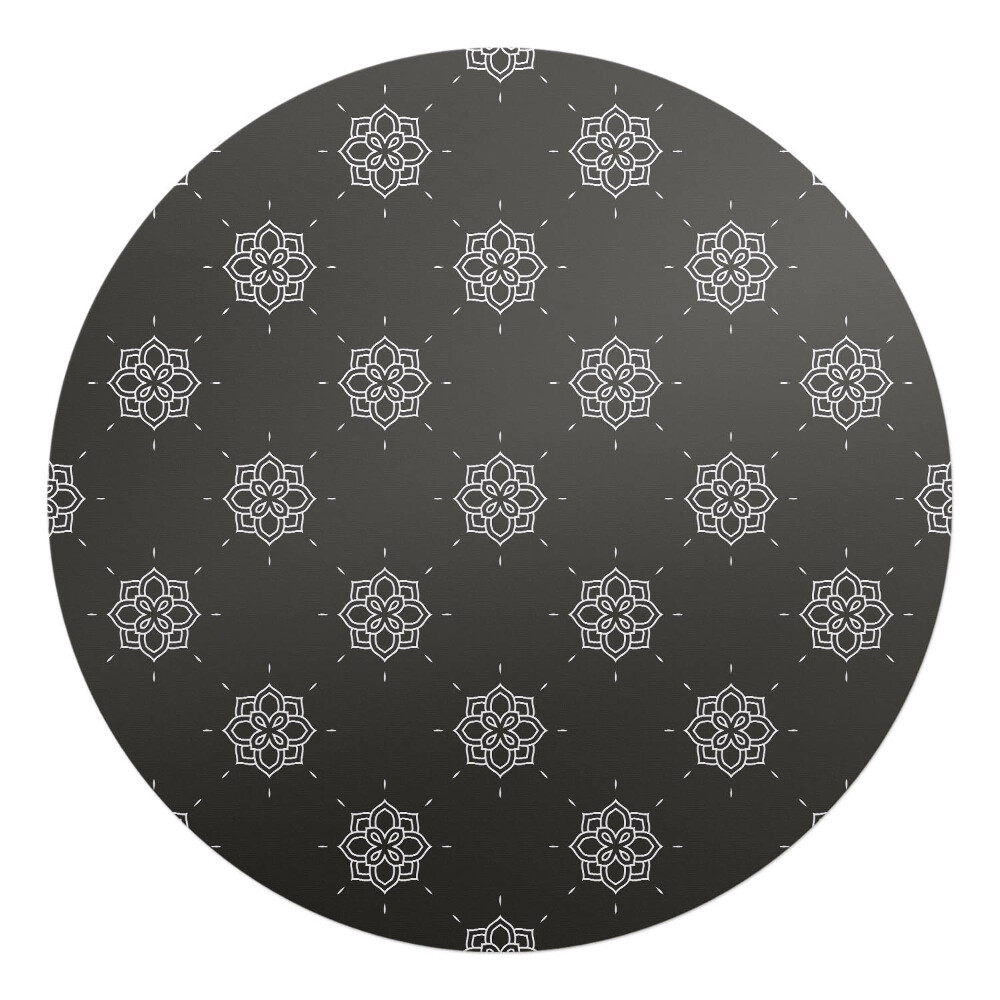 Podkładka pod krzesło okrągła Kwiatowy wzór retro