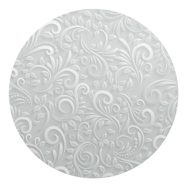 Mata pod fotel biurowy okrągła Elegancki ornament liściasty