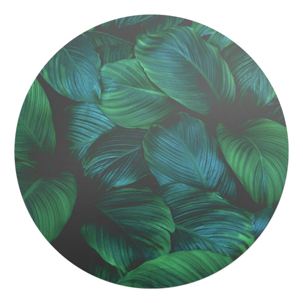 Podkładka pod krzesło obrotowe okrągła Liście tropikalne