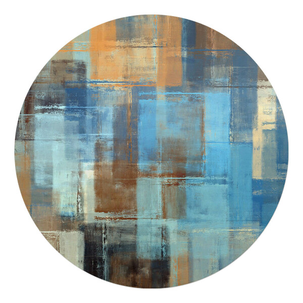 Podkładka pod krzesło obrotowe okrągła Abstrakcyjne prostokąty