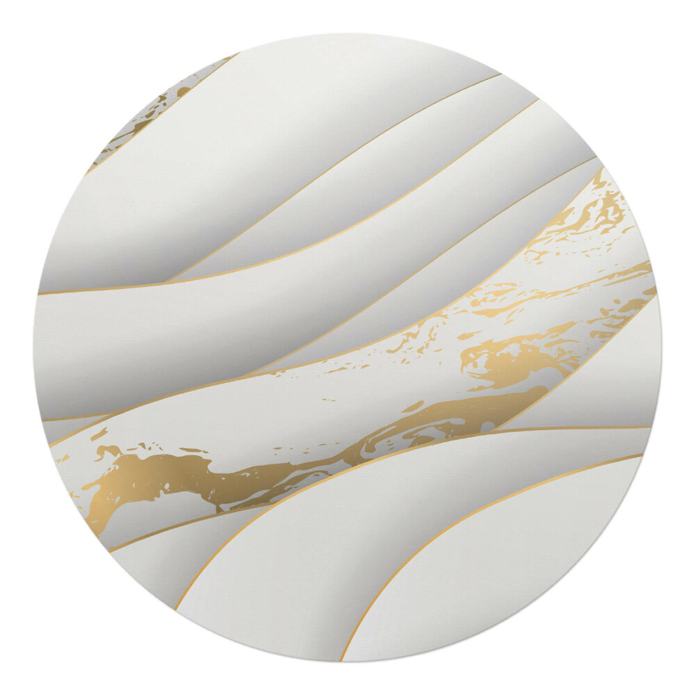 Mata pod fotel biurowy okrągła Falujące linie z wzorem