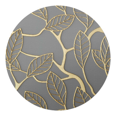 Mata na podłogę pod krzesło okrągła Liście na gałęziach