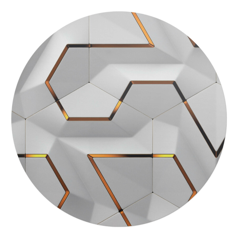 Mata pod fotel biurowy okrągła Geometryczne heksagony