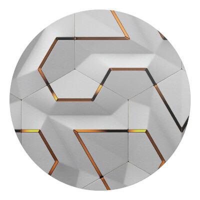 Mata pod fotel biurowy okrągła Geometryczne heksagony