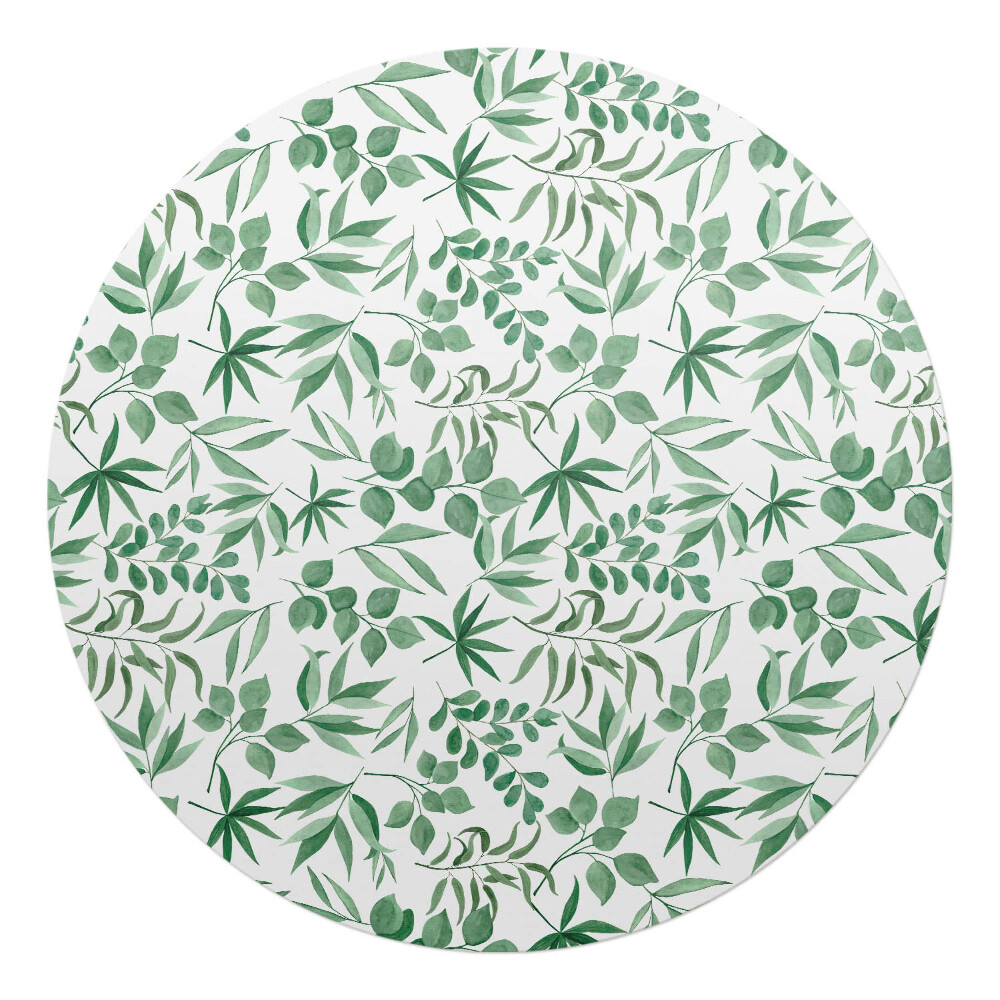 Podkładka pod krzesło okrągła Liściasty wzór