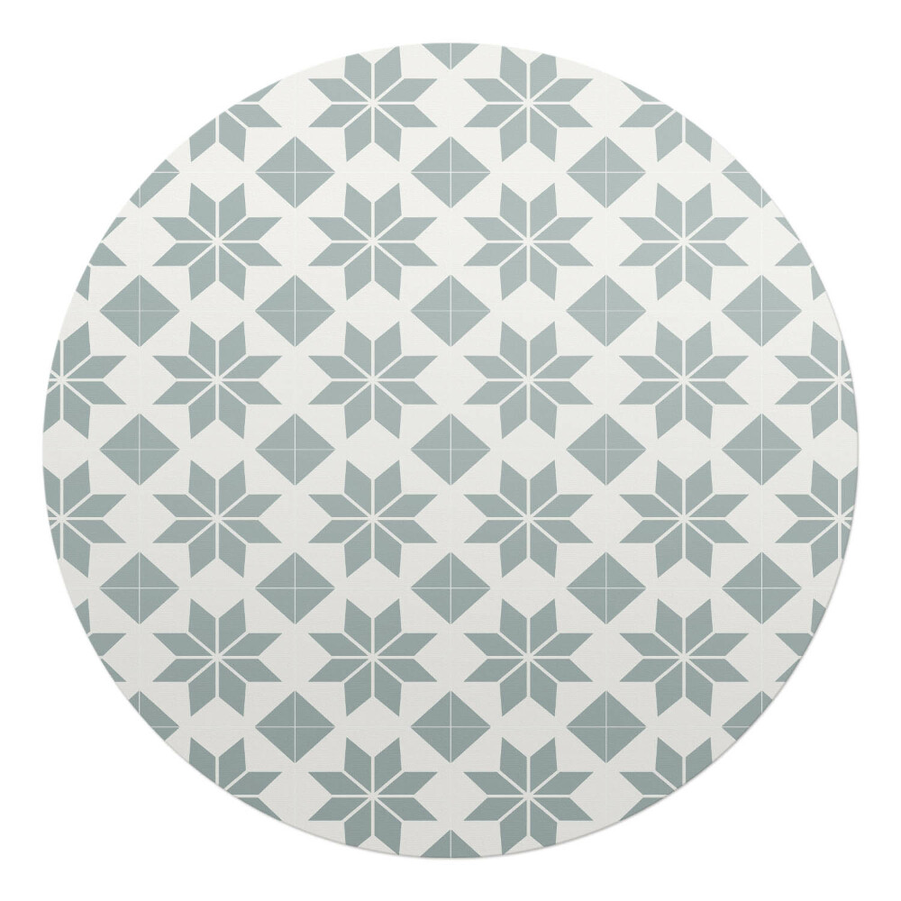 Mata na podłogę pod krzesło okrągła Geometryczny wzór kwiatowy