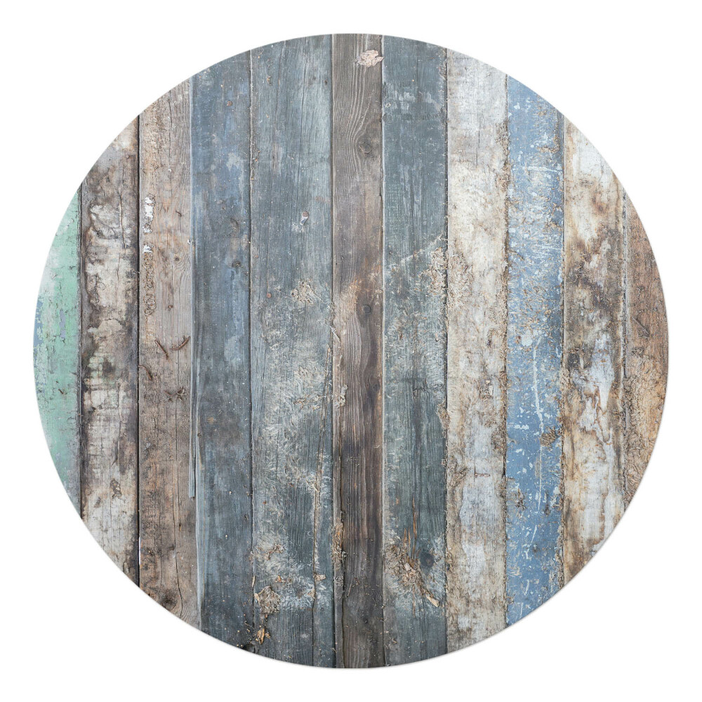 Mata na podłogę pod krzesło okrągła Stare deski vintage