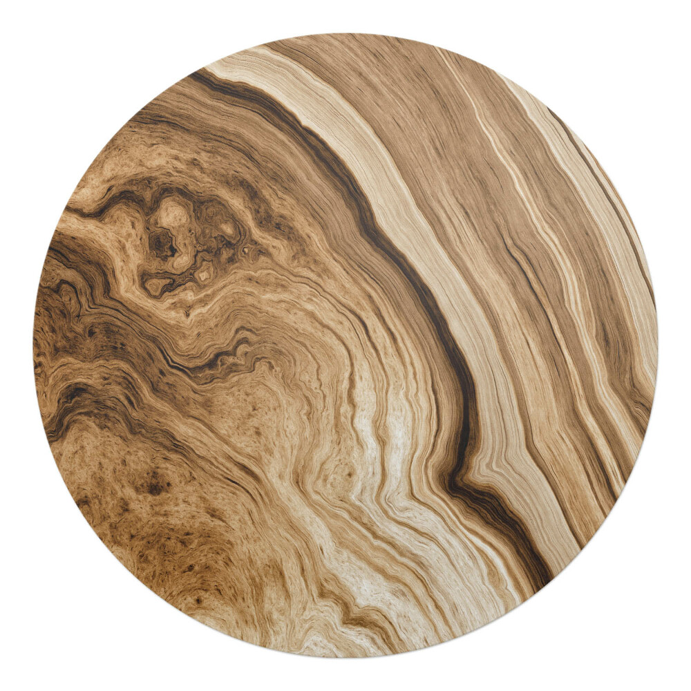 Mata na podłogę pod krzesło okrągła Drewniane fale