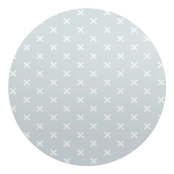 Podkładka pod krzesło obrotowe okrągła Krzyżyki na tle