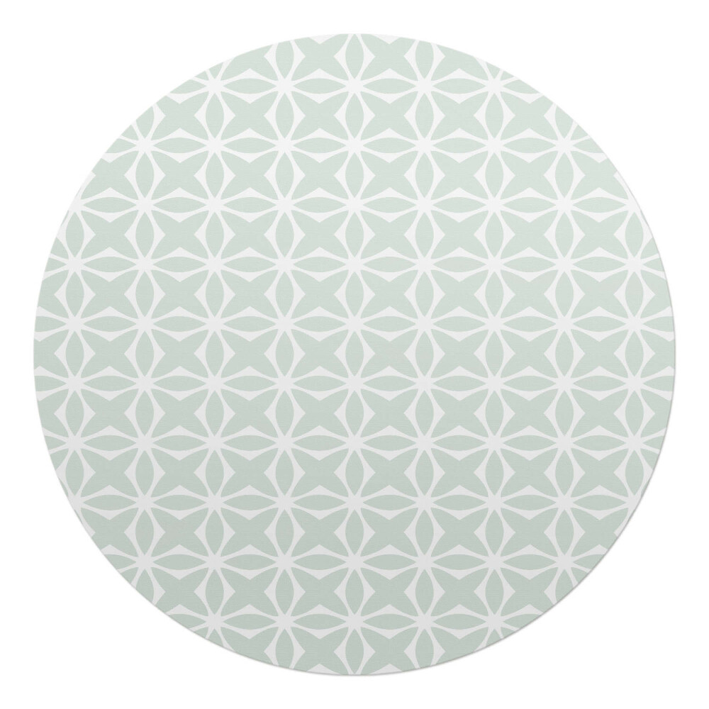 Mata na podłogę pod krzesło okrągła Geometryczny wzór kwiatowy