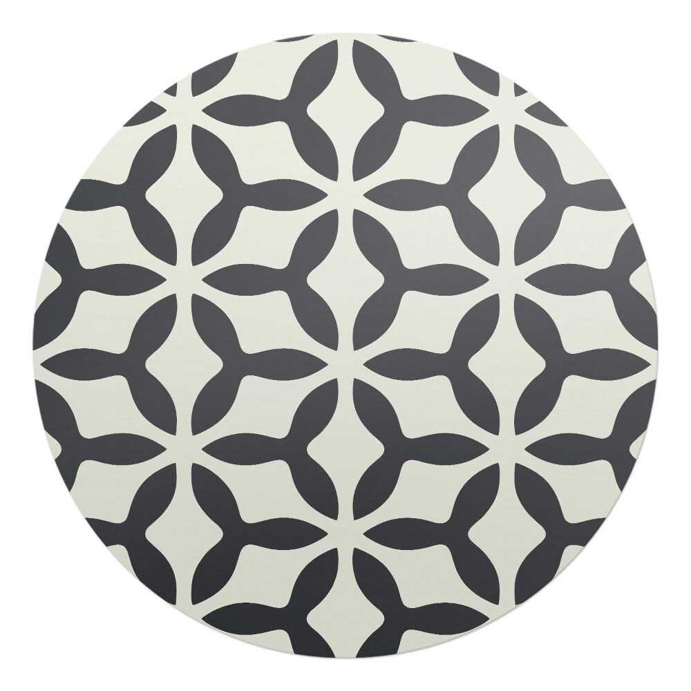 Podkładka pod krzesło obrotowe okrągła Geometryczny wzór kwiatowy