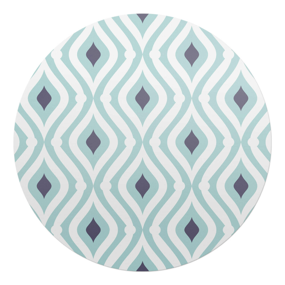 Mata pod fotel biurowy okrągła Geometryczny wzór retro