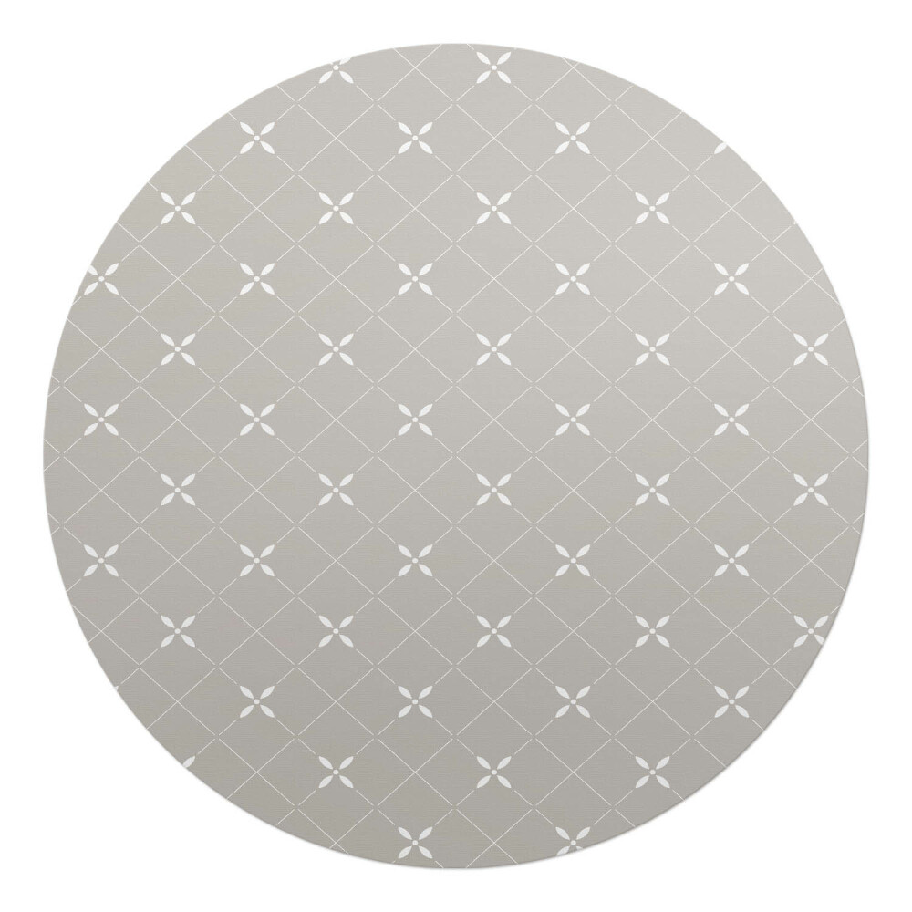 Mata na podłogę pod krzesło okrągła Geometryczny wzór kwiatowy
