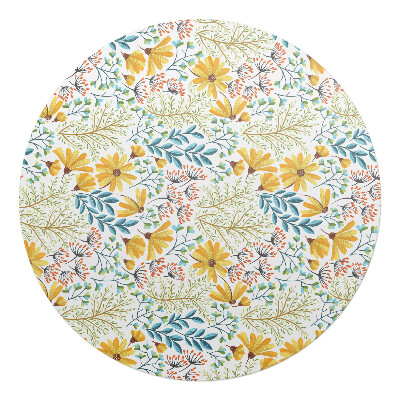 Podkładka pod krzesło obrotowe okrągła Kwiatowy wzór vintage