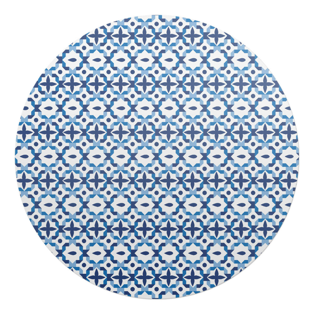 Podkładka pod krzesło obrotowe okrągła Geometryczny wzór retro