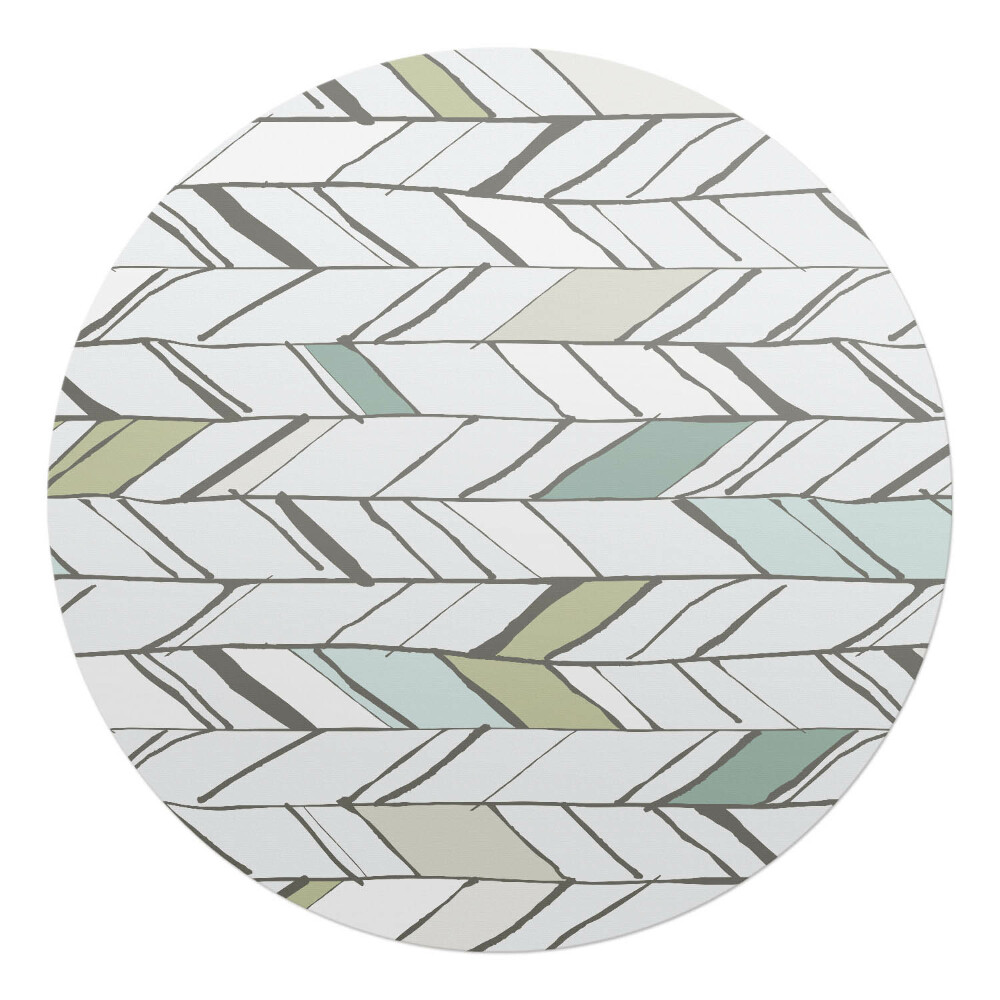 Podkładka pod krzesło obrotowe okrągła Liście w jodełkę