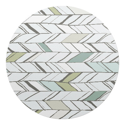 Podkładka pod krzesło obrotowe okrągła Liście w jodełkę