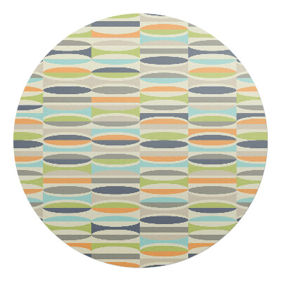 Podkładka pod krzesło obrotowe okrągła Owalny wzór retro