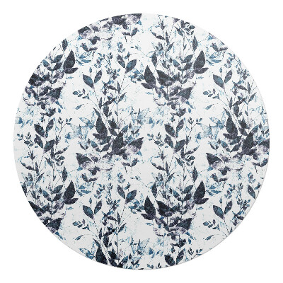 Mata na podłogę pod krzesło okrągła Roślinny wzór vintage