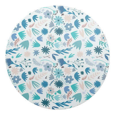 Mata pod fotel biurowy okrągła Kwiatowy wzór retro