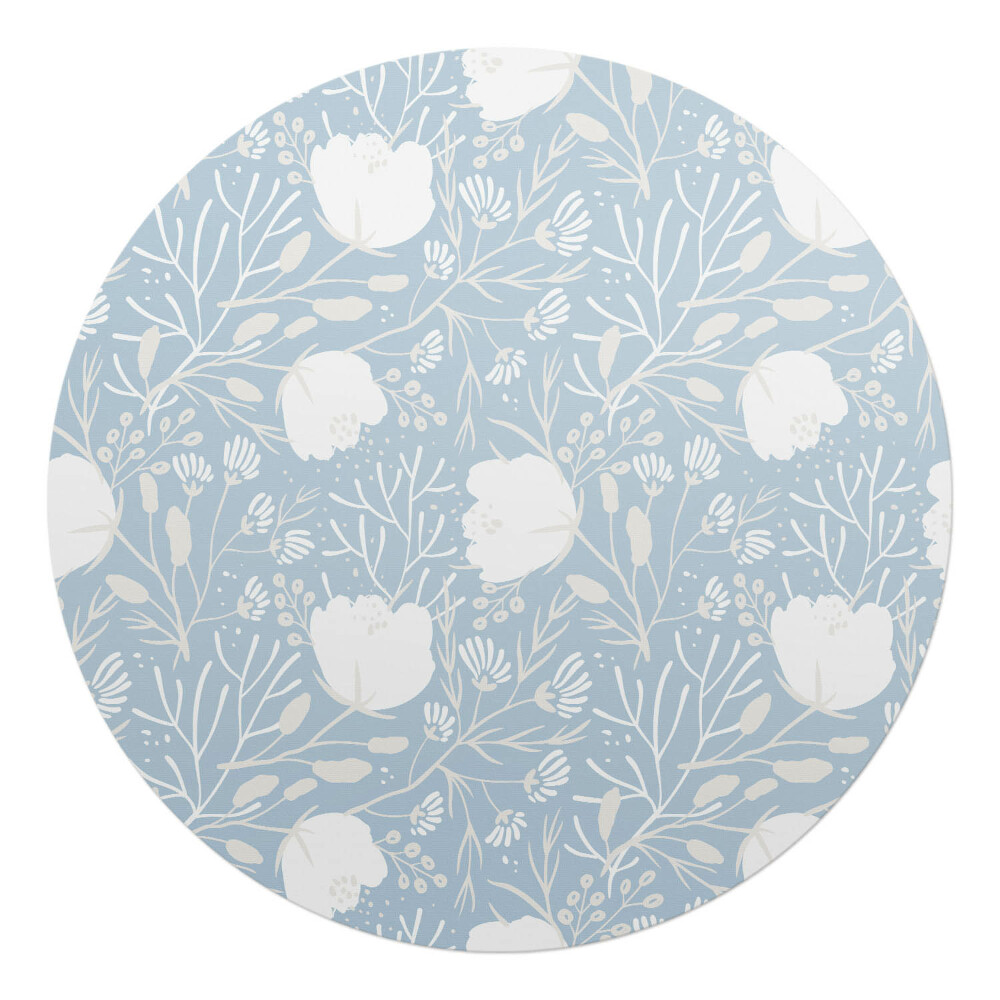 Podkładka pod krzesło obrotowe okrągła Kwiatowy wzór retro