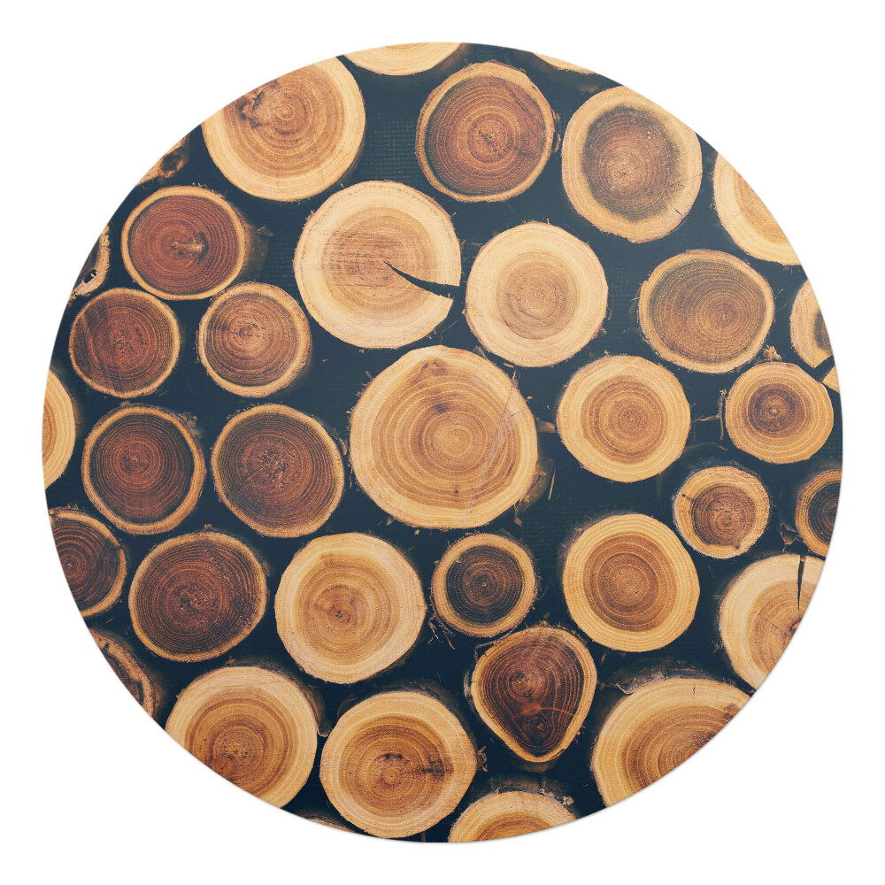 Podkładka pod krzesło obrotowe okrągła Drewniane kręgi