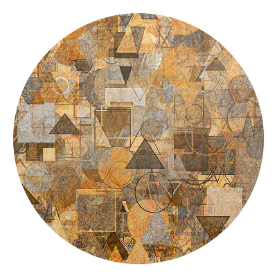 Mata pod fotel biurowy okrągła Geometryczne wzory