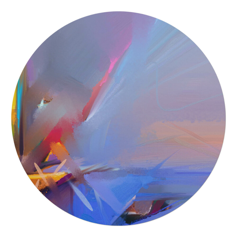 Mata na podłogę pod krzesło okrągła Abstrakcyjne pociągnięcia