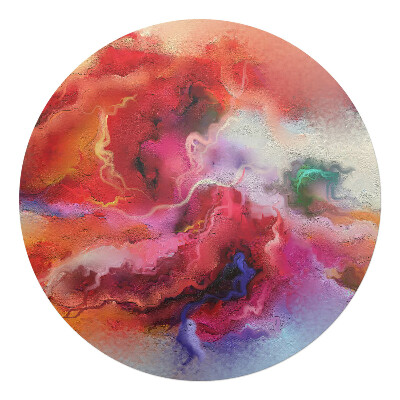 Mata pod krzesło okrągła Abstrakcyjna burza kolorów