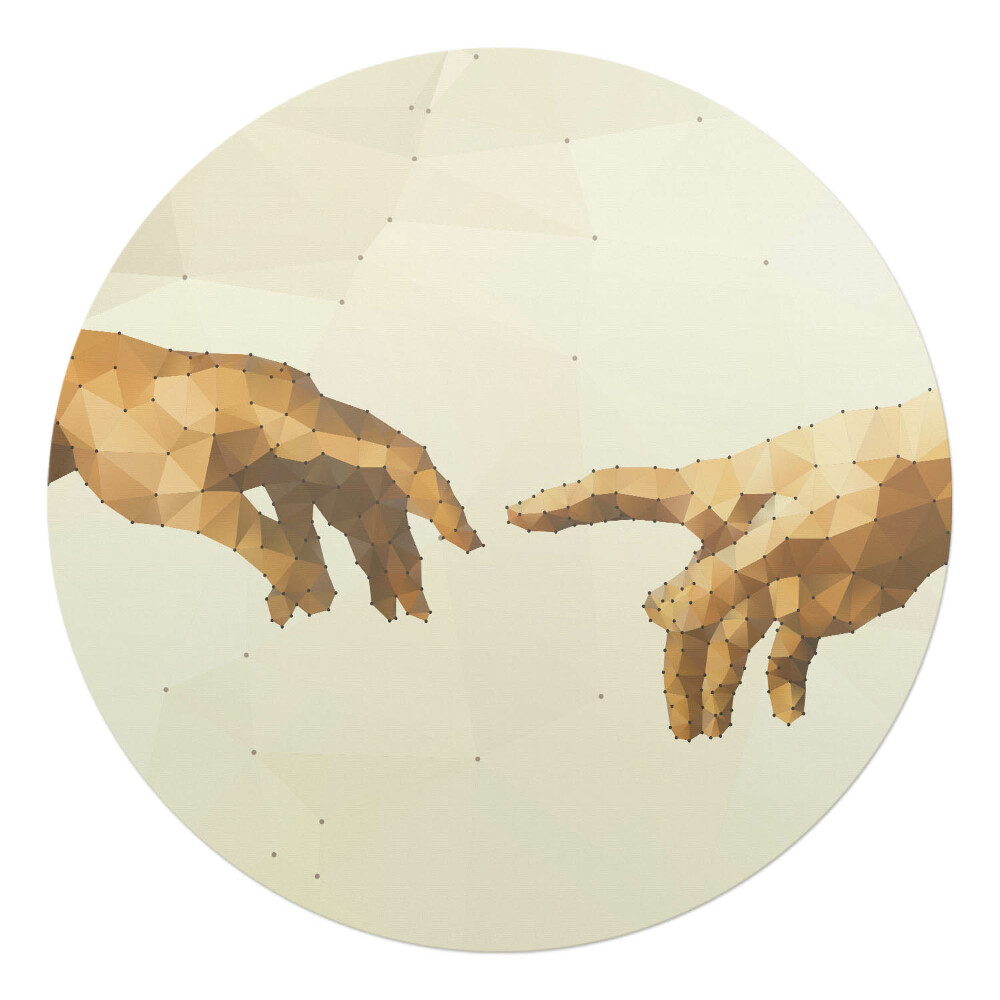 Podkładka pod krzesło okrągła Geometryczne dłonie