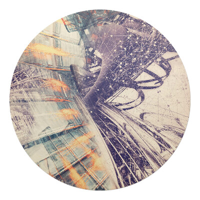 Mata pod fotel biurowy okrągła Abstrakcyjna sieć linii