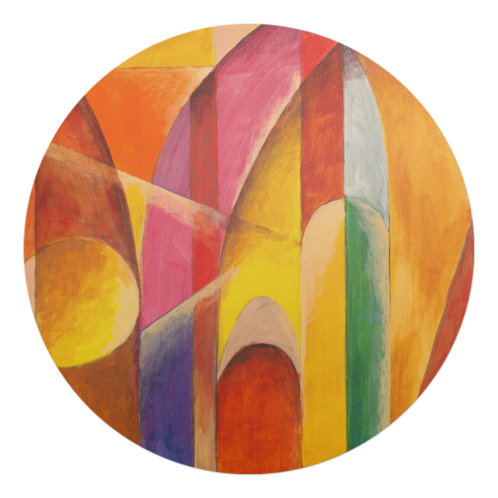 Podkładka pod krzesło okrągła Kolorowe łuki abstrakcji