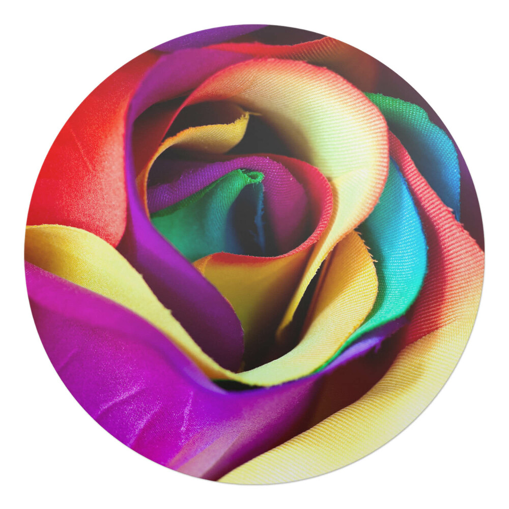 Podkładka pod krzesło obrotowe okrągła Tęczowy barwny kwiat