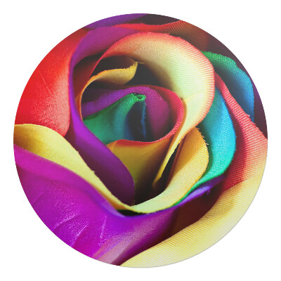 Podkładka pod krzesło obrotowe okrągła Tęczowy barwny kwiat