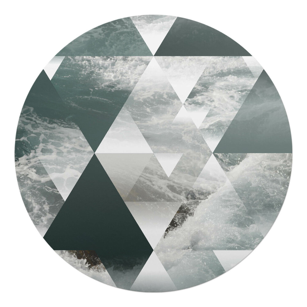 Mata pod fotel biurowy okrągła Geometryczne fale